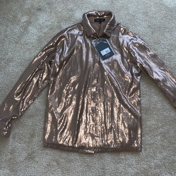 Peace + Love Bronze Sequins Shirt and Shorts Set - Picture 4 of 5